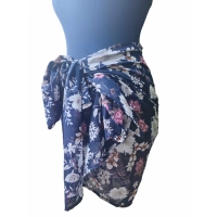 Wzorzysta spódnica plażowa chusta PAREO L/XL kolorowe kwiatki